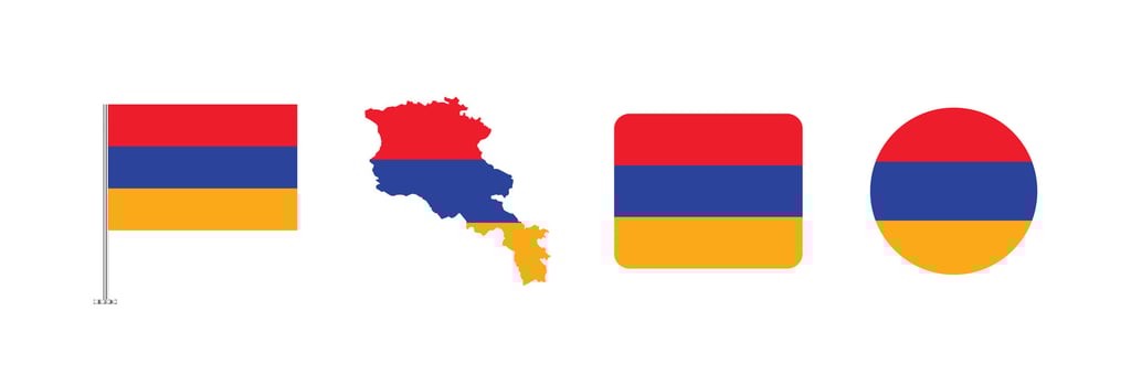 Armenia flag. Set of Armenia Flags Collection. vector