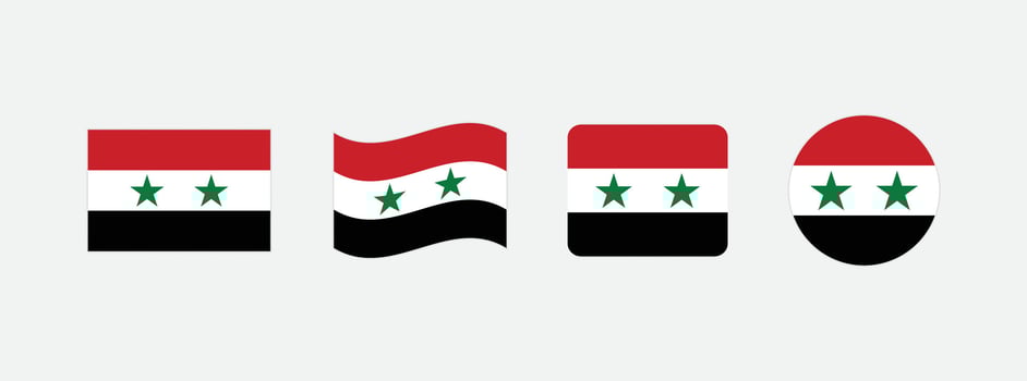 Syria flag. Set of Syria Flags Collection. vector