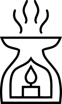 Aroma lamp icon Oriental design element Hand drawn sketch Doodle vector