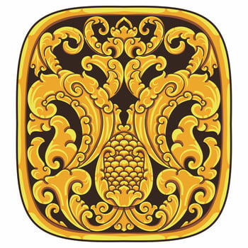 Isolated ornamental design. Ornamental elements for your designs. Black and gold colors. Floral carving decoration for postcards, invitations, social media or wedding. vector