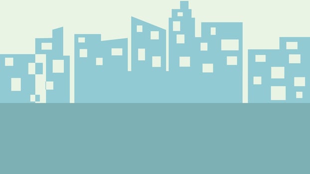 Cityscape buildings illustration with clear sky vector