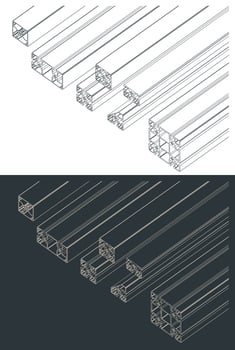 Frame extrusions set illustration vector