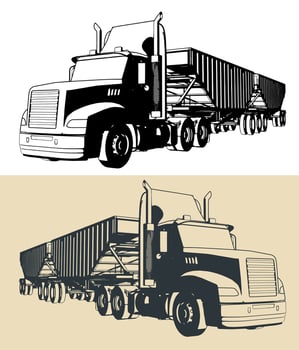 Super B grain trailer vector