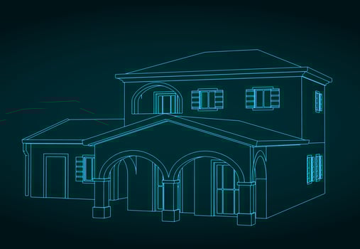 Manor house illustration vector