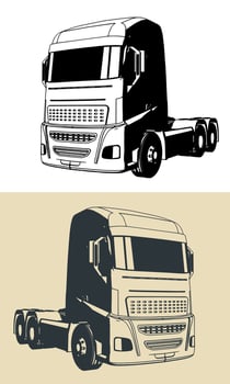 Truck tractor illustrations vector
