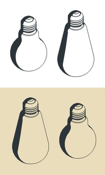 LED lamps illustrations vector