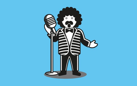 Singer Man in Black and White Style vector