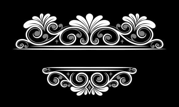 Vintage Baroque Victorian frame border monogram floral engraved scroll ornament wedding vector