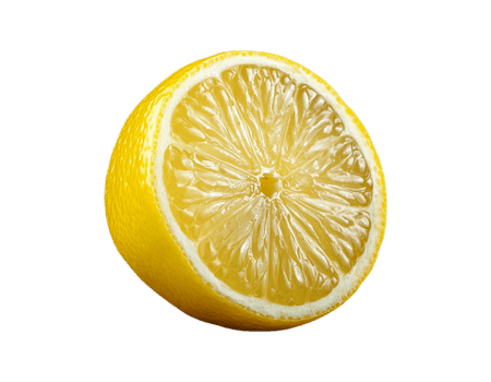 ripe lemon fruit with leaves, half and slice isolated, Fresh and Juicy Lemon,, cut out png