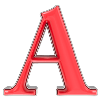 Font A Red 3D Render png