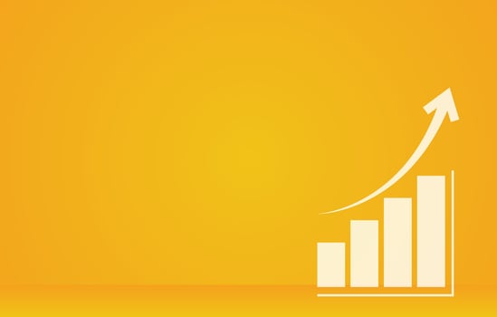 business graph with arrow growth profit concept background space area vector