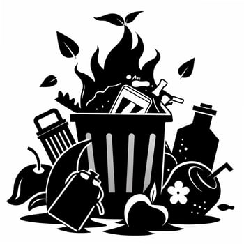 waste black silhouette art illustration vector