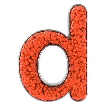 Letter d. Font made from balls. 3D Render png