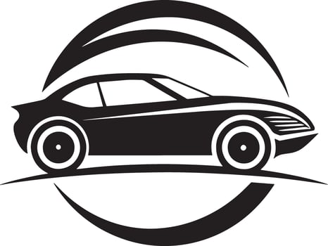 mordern car logo illustration black and white vector