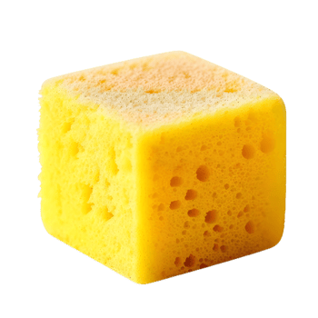 Yellow wet sponge isolated png