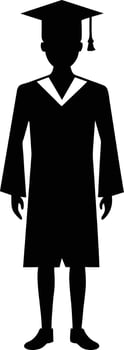 graduate student silhouette design vector