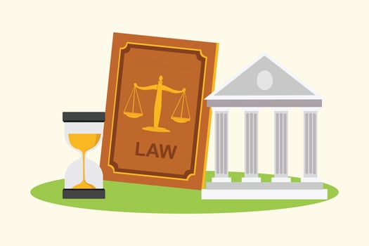 Law Concept. Colored flat illustration isolated. vector