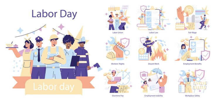 Labor Day. Flat Illustration vector