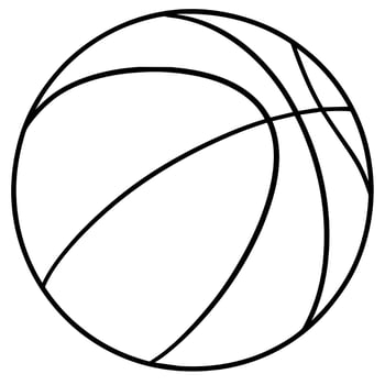 basketball outline coloring book page line art illustration digital drawing vector