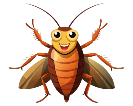 Cartoon Cockroach Isolated on Transparent Background - Insect Illustration for Educational Use png