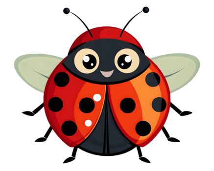 Cartoon Ladybug Isolated on Transparent Background - Cute and Colorful Insect Drawing png