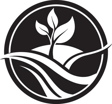 environment and ecology logo design black and white vector