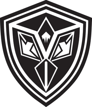 minimal esports logo illustration black and white vector