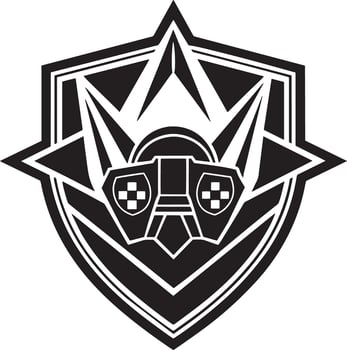 minimal esports logo illustration black and white vector
