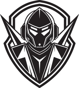 minimal esports logo illustration black and white vector