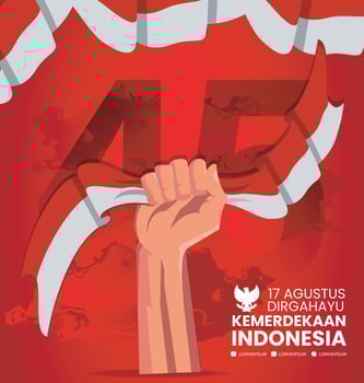 Independence Day Republic Of Indonesia. Design for banner and poster. vector