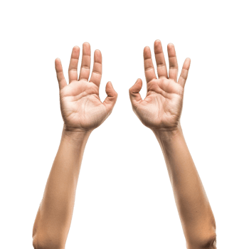 Hands raised up gesture Isolated on transparent background png