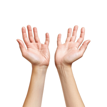 Hands raised up gesture Isolated on transparent background png