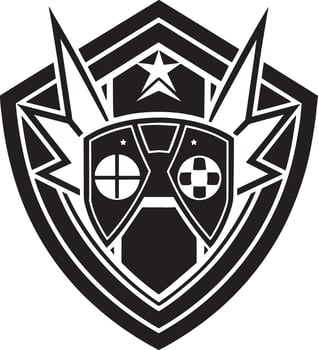 minimal esports logo illustration black and white vector