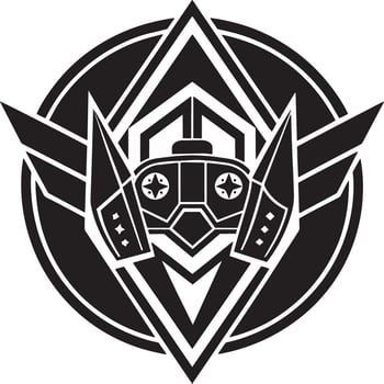minimal esports logo illustration black and white vector
