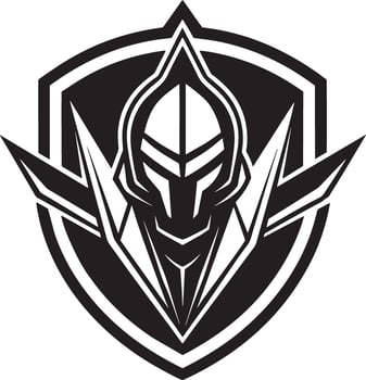 minimal esports logo illustration black and white vector