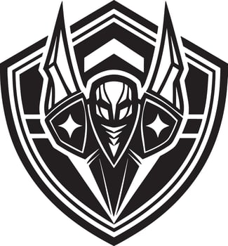 minimal esports logo illustration black and white vector