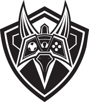 minimal esports logo illustration black and white vector