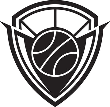 mordern sports logo illustration black and white vector