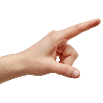 Showing direction finger arm isolated on transparent background png