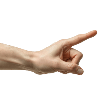 Showing direction finger arm isolated on transparent background png