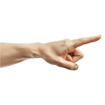 Showing direction finger arm isolated on transparent background png