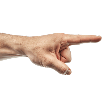 Showing direction finger arm isolated on transparent background png