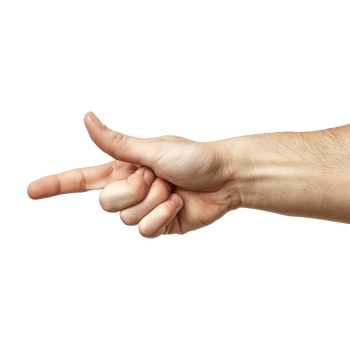 Showing direction finger arm isolated on transparent background png