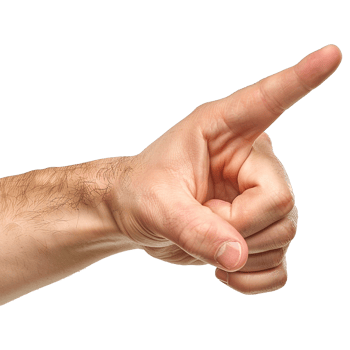 Showing direction finger arm isolated on transparent background png