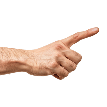 Showing direction finger arm isolated on transparent background png