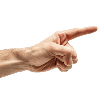 Showing direction finger arm isolated on transparent background png