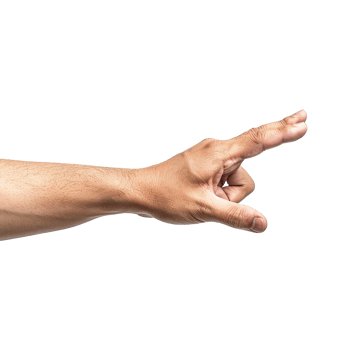 Showing direction finger arm isolated on transparent background png
