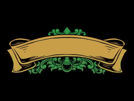 luxury frame ribbon ornament wedding decoration vector