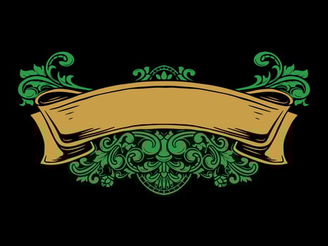 luxury frame ribbon ornament wedding decoration vector