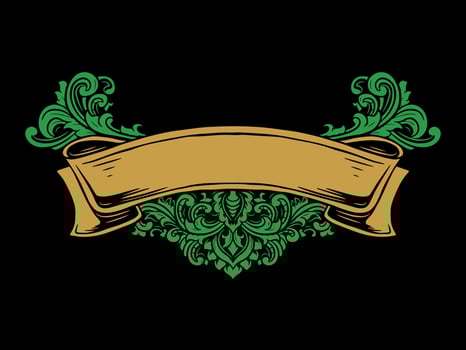 luxury frame ribbon ornament wedding decoration vector